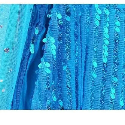 Halloween Elsa Dress Kids Cosplay Costumes Sequined Mesh Ball Gown Carnival Party Frozen Prom Gown Princess Dress for Girl