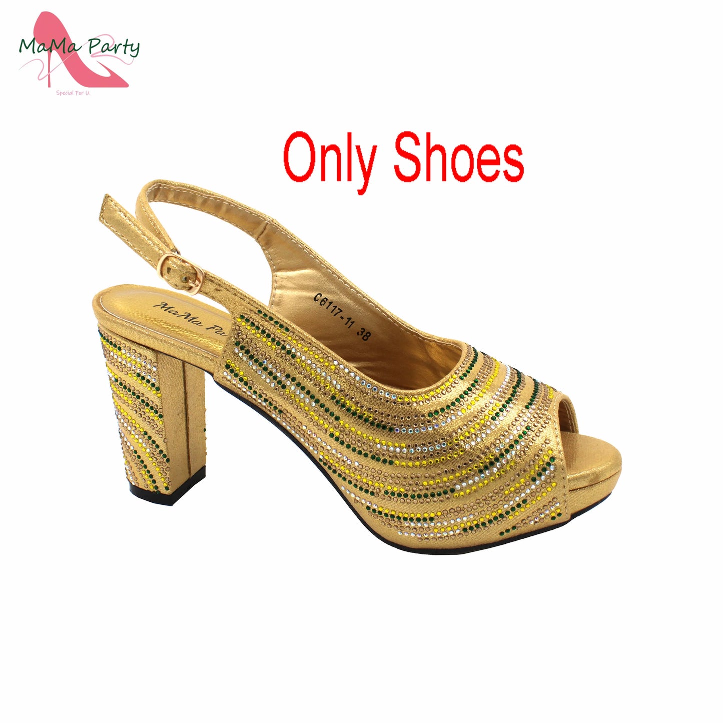 Orange Color Mature Pumps African Design Women Matching Shoes and Bag Set with Platform High Quality Sandals for Wedding