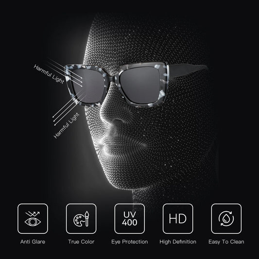 2026 New Square Polarized Sunglasses Women Thick Frame UV400 Protection Acetate Sun Glasses for Ladies Shopping Gift