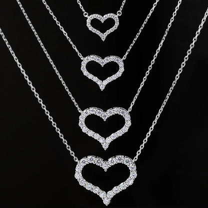 D Color Heart Shape Moissanite Diamond Jewelry Set for Women 925 Sterling Silver Pendant Necklace Stud Earrings Wedding Jewelry