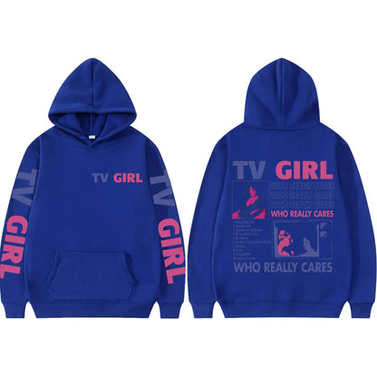 Pop Band TV Girl Who Really Cares Album Print  Hoodies Rock Hip Hop Hooded Sweatshirts Men Women Clothing Y2k Fashion Pullovers