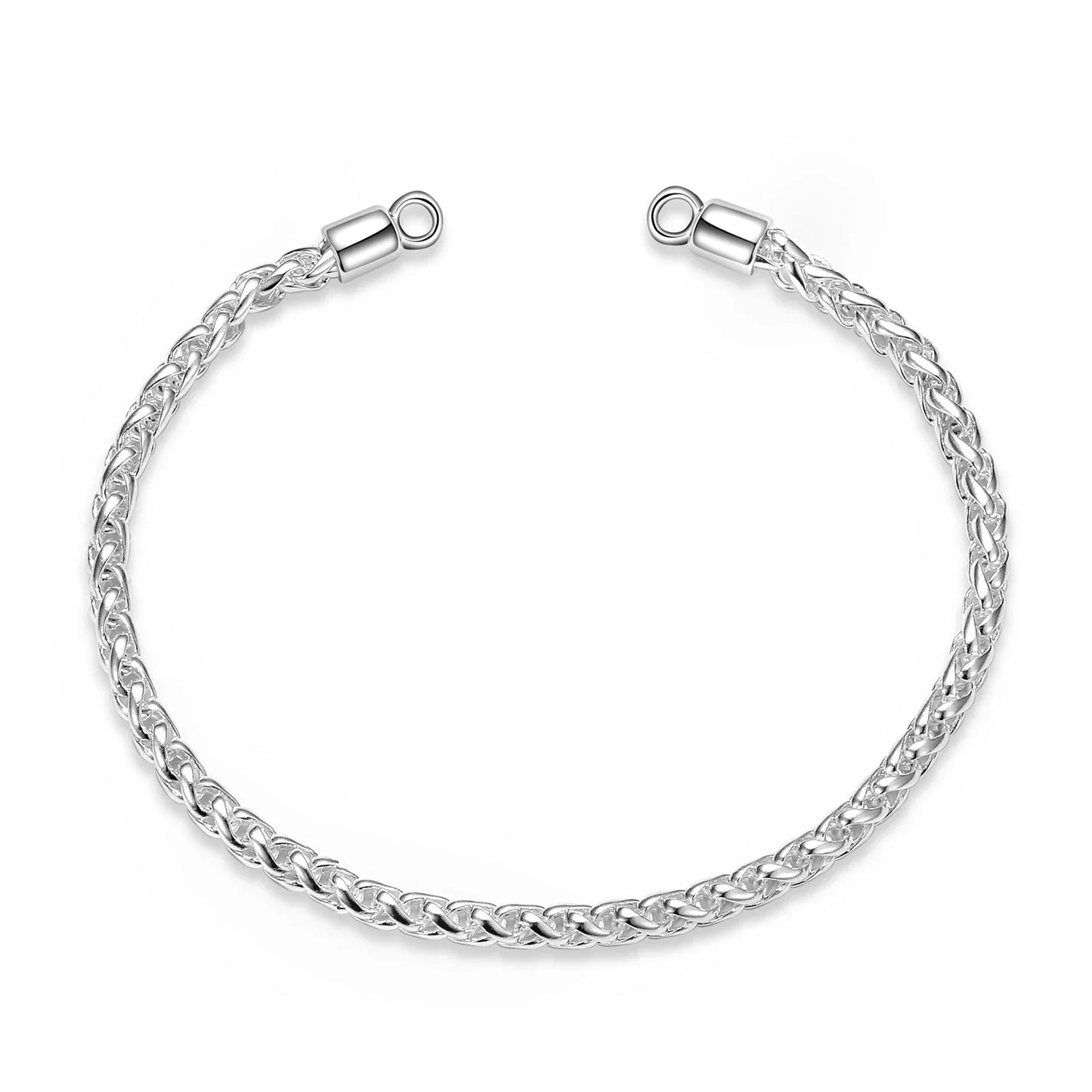 Authentic 925 Sterling Silver Snake Chain Bracelet Bangle with Lobster Clasp Beads DIY Women Charm Bracelets Women Fine Jewelry