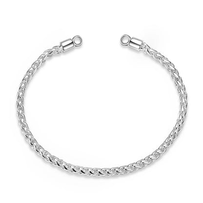 Authentic 925 Sterling Silver Snake Chain Bracelet Bangle with Lobster Clasp Beads DIY Women Charm Bracelets Women Fine Jewelry