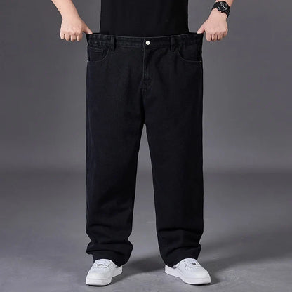 Big Size Jeans Men Good Quality Large Size Jumbo Long Loose Pants Plus Size Loose Jeans Men Wearable Seasons Denim Baggy Jean
