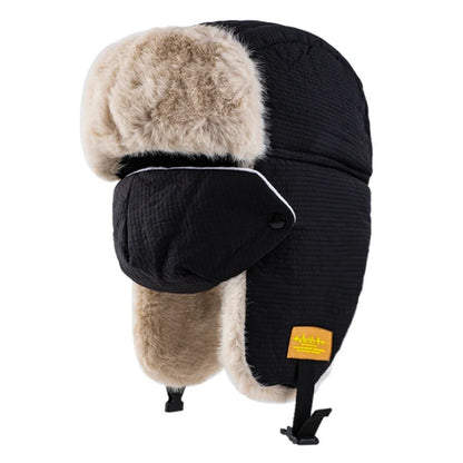 Russian Hat Thick Warm Winter Hat Men Women Fluffy Fur Hat with Mask Male Female Snow Ski Trapper Earflap Cap Bomber Hats