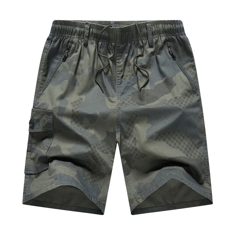 Men's Streetwear Sports Casual Shorts Big Size Loose Fit Knee Pants Man Clothes Fashion Zipper Pockets Drawstring Short Pants