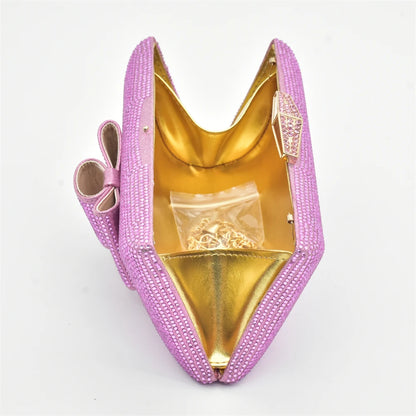 Latest Design Women Shoes and Bag Set Decorated with Rhinestone Wedding Shoes Bride Ladies Shoes Heels Party Women Pumps