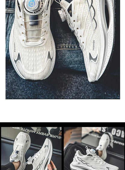 Summer Breathable Casual Sports Shoes for Men, New Fashionable and Versatile Breathable Mesh Rotating Buckle Running Shoes Suitable for Outdoor Sports and Daily Wear