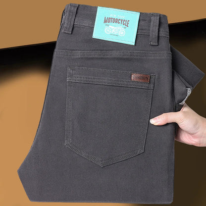 Classic Style 3 Colors Autumn Men's Slim Brown Jeans High Quality Business Casual High Stretch Denim Pants Male Brand Trousers