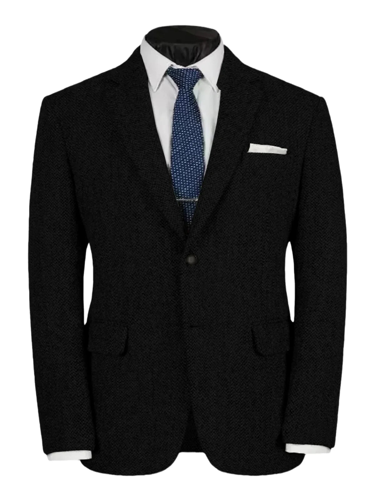 Herringbone Slim Fit Suit Jacket For Men's Single Breasted Business Blazer Casual Jacket Fashion Comfortable Elegant Mens