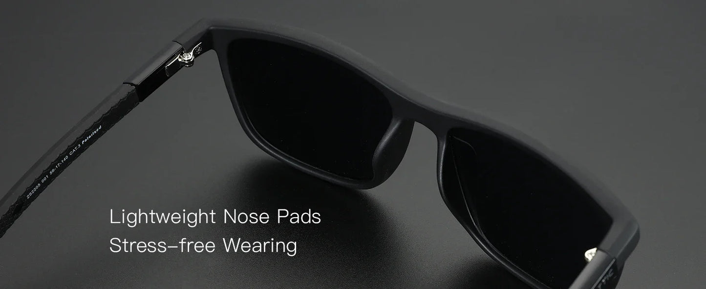 Square Polarized Sunglasses for Men - Lightweight TR90 Frame UV Blocking Shades for Driving Fishing Golf Sports