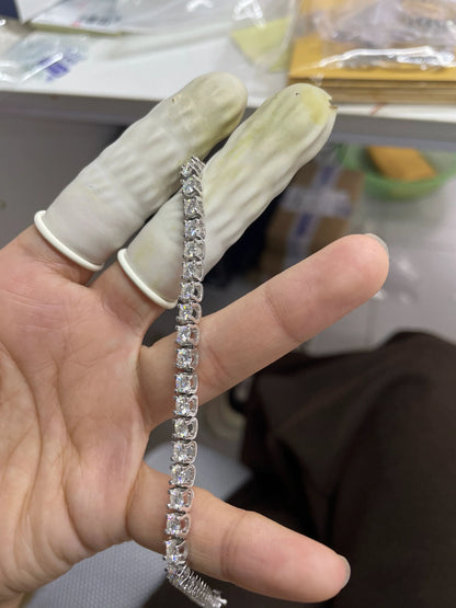 Bull Full 2.5mm 3.5mm D Color Moissanite Tennis Bracelet for Women Wedding Party Fine Jewelry S925 Silver Link Bracelets