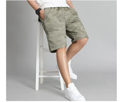 Mens Elastic Waist Casual Shorts Quick Dry Sweat Shorts Relaxed Fit Work Shorts Loose Casual Cotton Running  Short