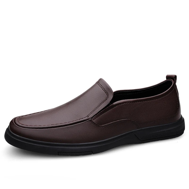 Genuine Leather Men Loafers Handmade Mens Casual Shoes Business Dress Flats Breathable Moccasins Luxury Brand Man Driving Shoes
