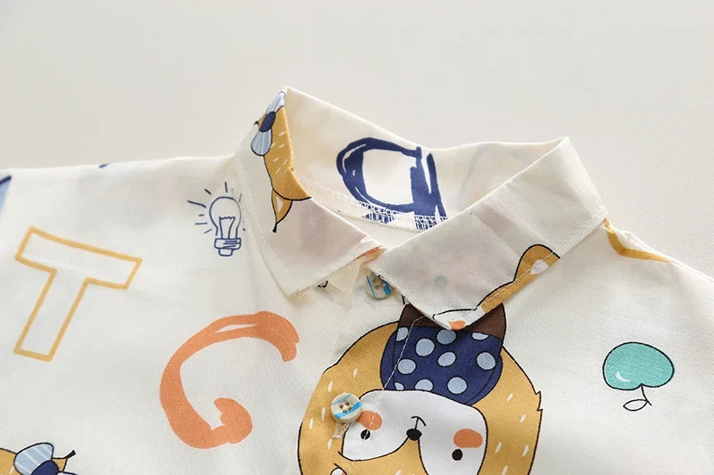 0-5 Years Quality Cotton T-Shirt Kids Girls Clothing Sets Stylish Printed Short Sleeve Baby Boys Clothing Suits
