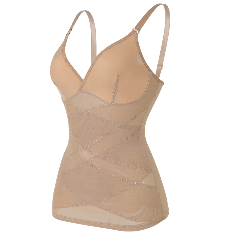 Women Built in bra Shapewear Camisole Tummy Control Body Shaper Slimming Underwear Compression Corset Bustier Tank Tops