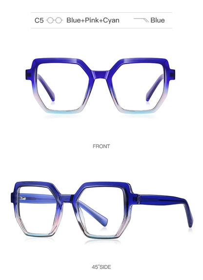 Oversise Women Myopia Prescription Glasses Hyperopia Reading Glasses Anti Blue Light Optical Eyeglasses Frame PFD2143