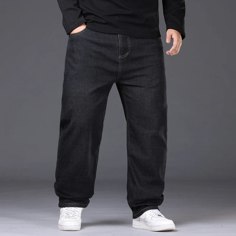 Plus Size Men's Jeans 42-50 High Stretch Denim Fabric Large Size Pants for 45-150kg Jeans Hombre Wide Leg Jeans Pantalon Homme