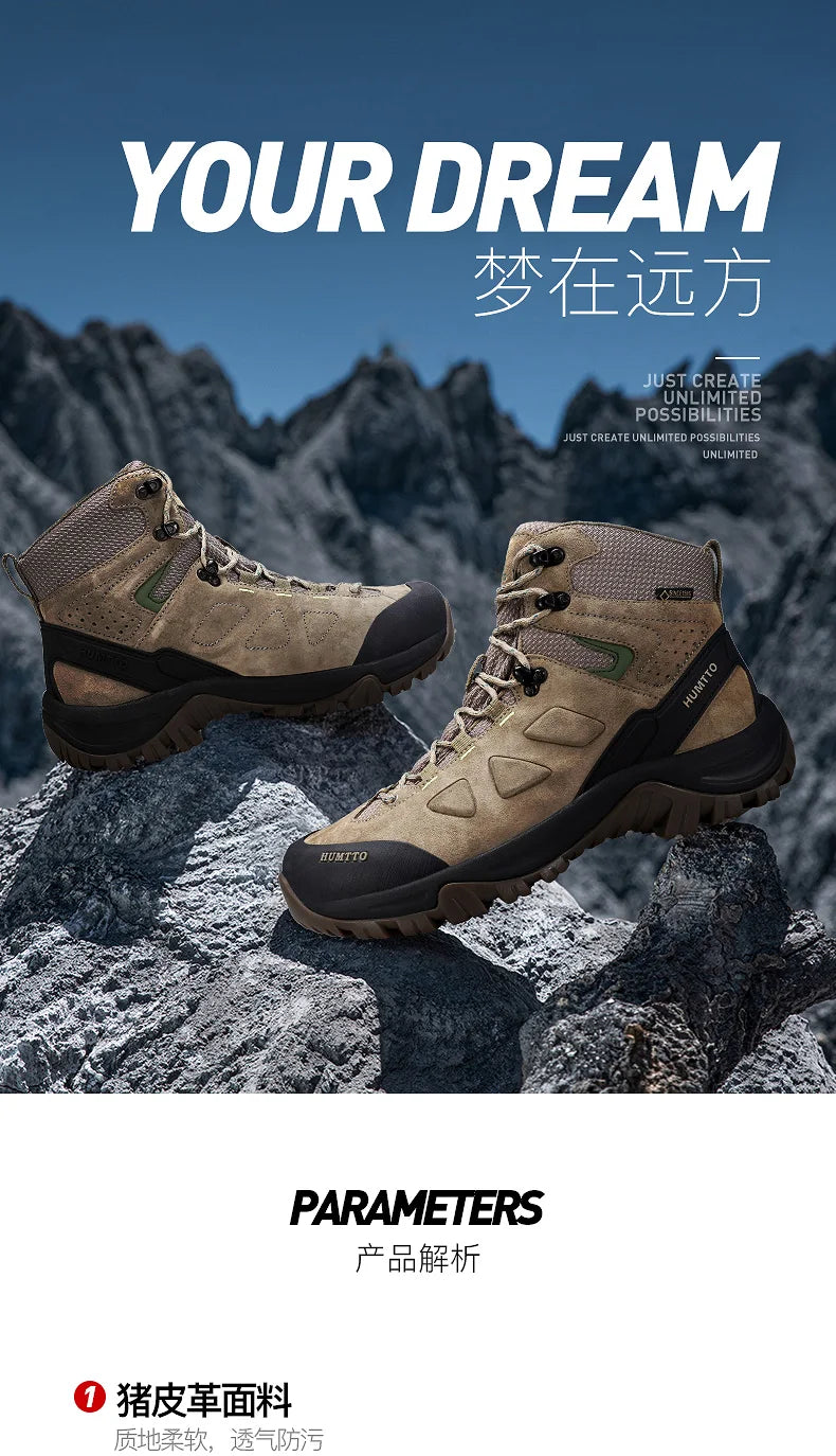 Hiking shoes Men's waterproof hunting Boots Tactical Desert Combat Ankle trekking Boots Male Women warm Leather Sneakers