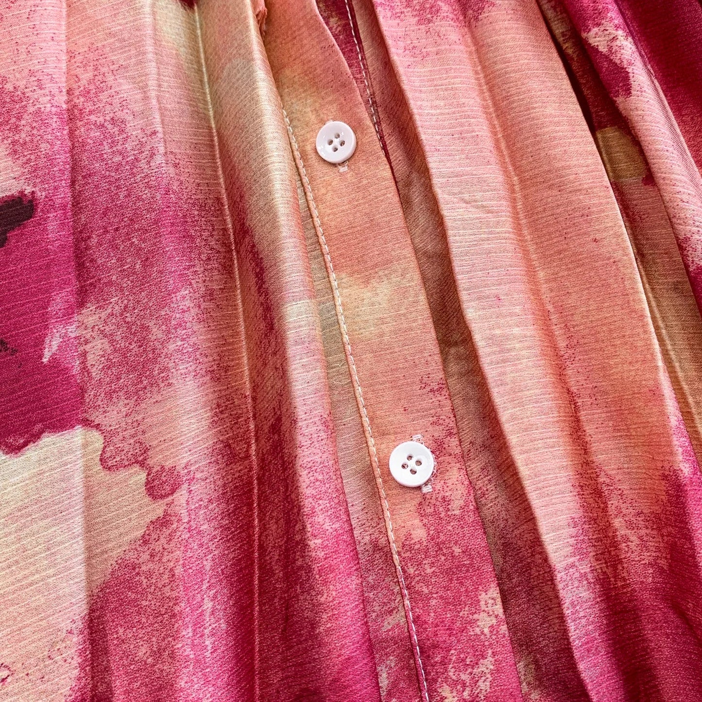 Ele Printed round Ne Lantern Sve Dr Women's Single Button Waist Cinch Maxi Skirt Long Dr Commute Sle Autumn