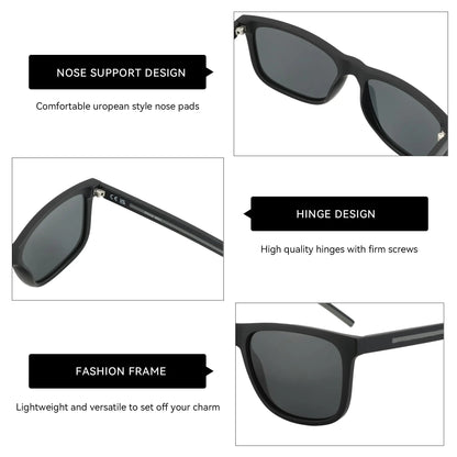 Men's Polarized Sunglasses - Lightweight TR90 Frame Square Mens Sunglasses UV400 Protection