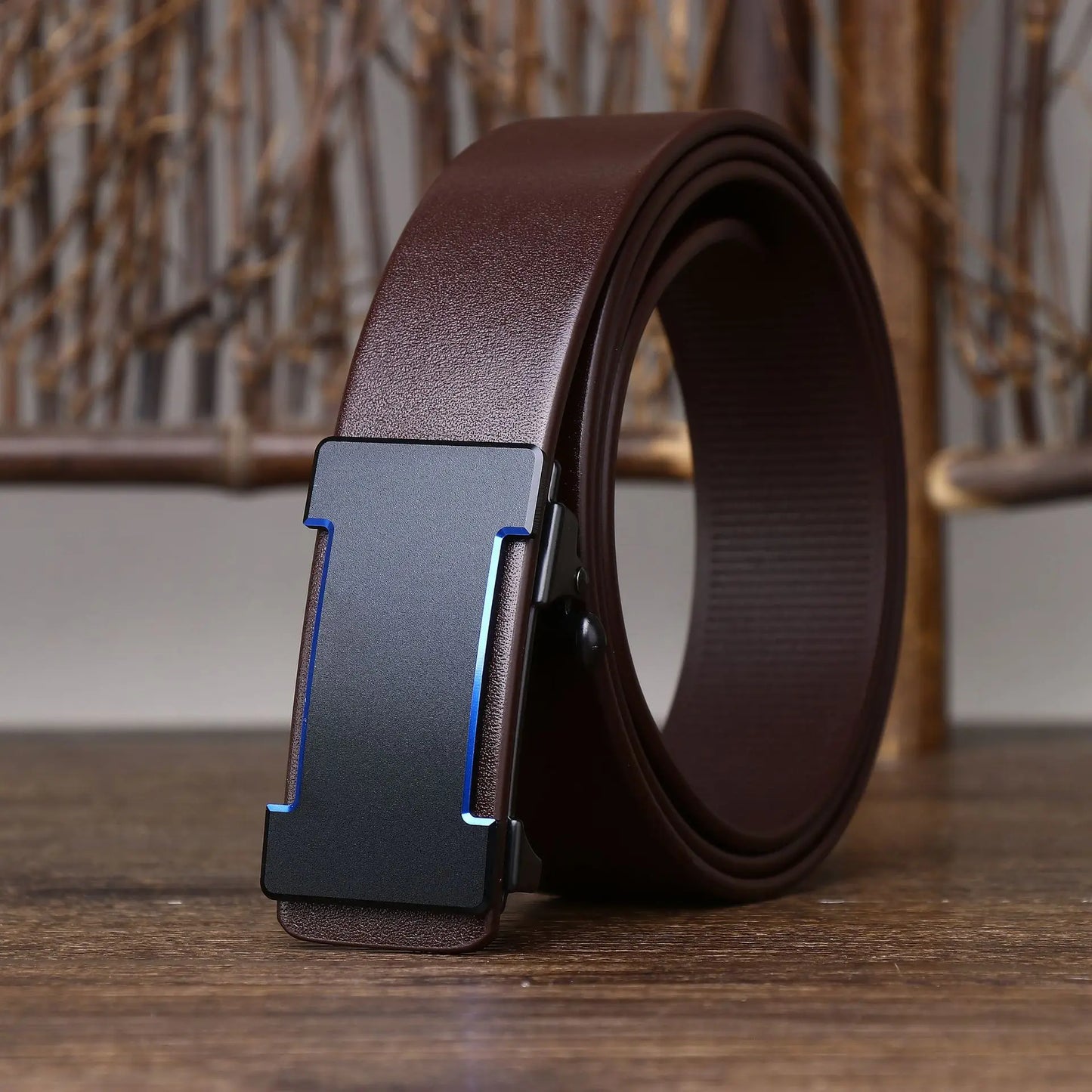 Luxury Genuine Leather Belt Men's Casual Cowhide Toothless Automatic Buckle Belt for Men Jeans Pants Waistband Business Belt