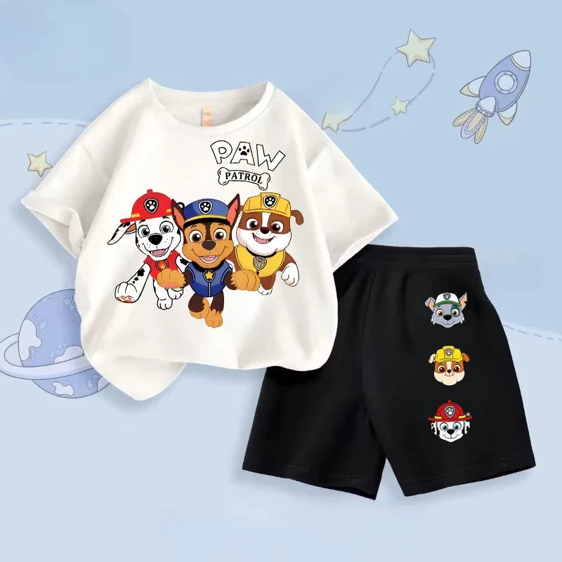 Boys Short Sleeved T Shirt Shorts Two Piece Sets Summer Children's Casual Outfits Kids Breathable Clothing Sets