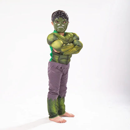 3-12Y Kids Superhero Costume  Jumpsuit Halloween Mask Party with Gloves Cosplay Suit for Boys Girls Holiday Celebration