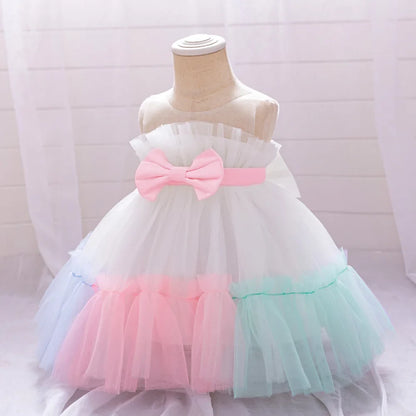 Leopard Princess Party Baby Girl Dress Toddler Tulle Wedding Bridesmaid Evening Dresses for Girls 1st Birthday Prom Tutu Costume