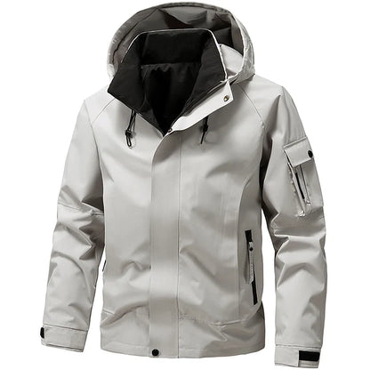 New Waterproof Jacket Men Outdoor Softshell Zip Up Hooded Jacket Windbreaker Hiking Camping Coat Lightweight Spring Autumn Coats