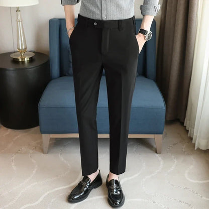 Plus size 44 42 40 Men Business Social Suit Pant 2024 Spring Formal Slim Wedding Trouser Mens Brand Fashion Casual Dress Pants