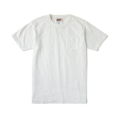 Rugged Bronson Loopwheel Tubular Pocket T-Shirt 220g Slub Cotton Men's Seamless Side Tee Short Sleeve