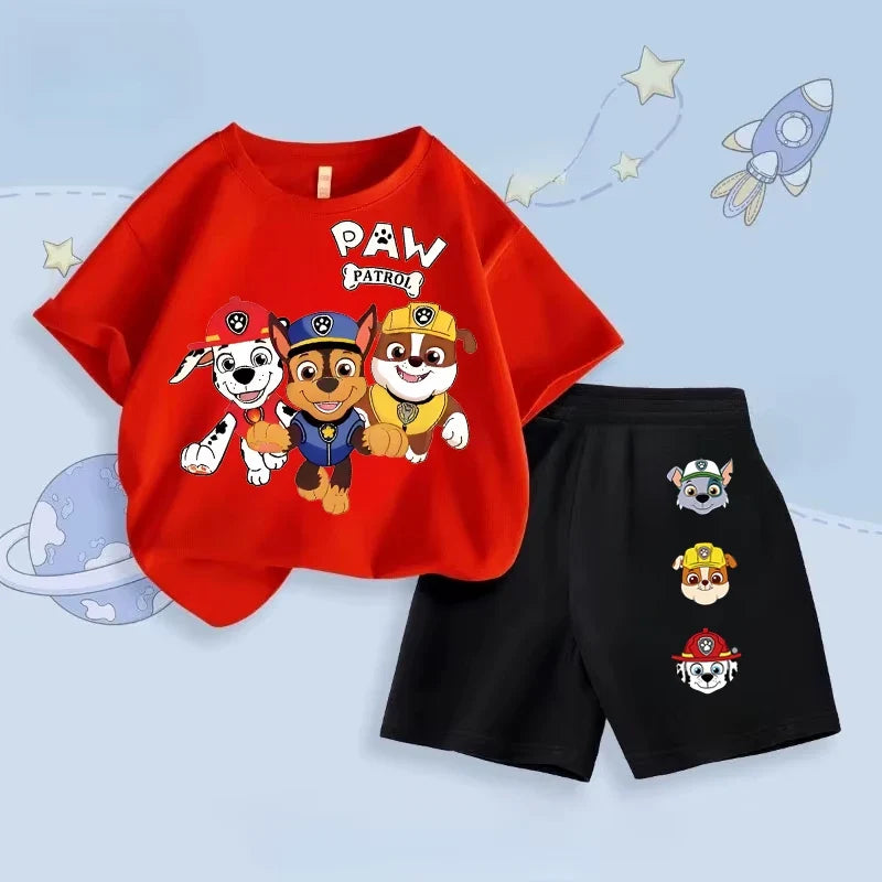 Boys Short Sleeved T Shirt Shorts Two Piece Sets Summer Children's Casual Outfits Kids Breathable Clothing Sets