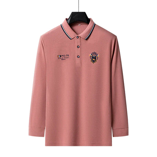 Designer Quality Men's Polo Shirt Lapel Long Sleeve T-Shirt Autumn New Badge Horse Embroid Fashion Business Casual Menswear Top