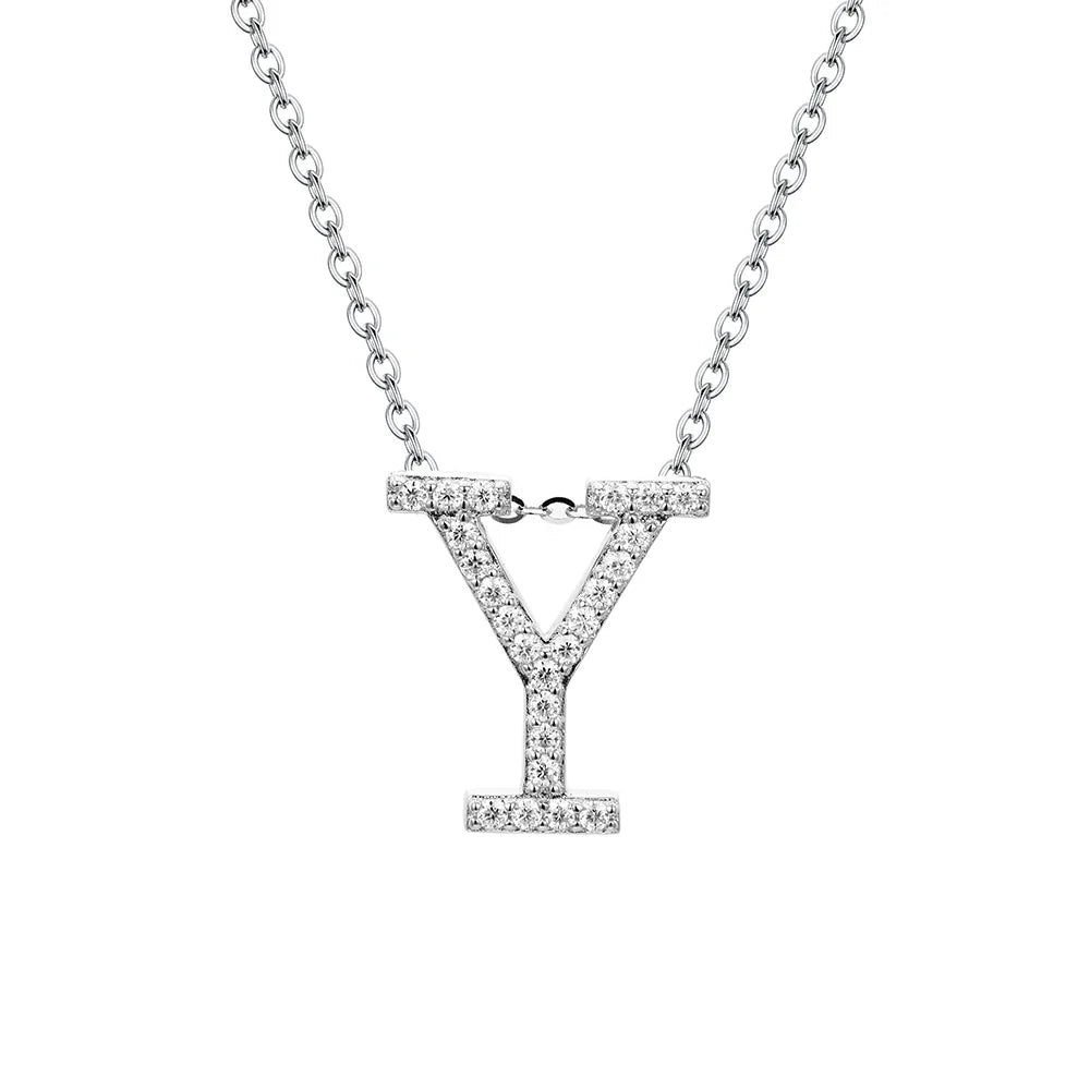 D VVS1 Color Moissanite Letters Necklace Pendant 100% 925 Sterling SIlver for Women Man Fine Jewelry Accessories Gift