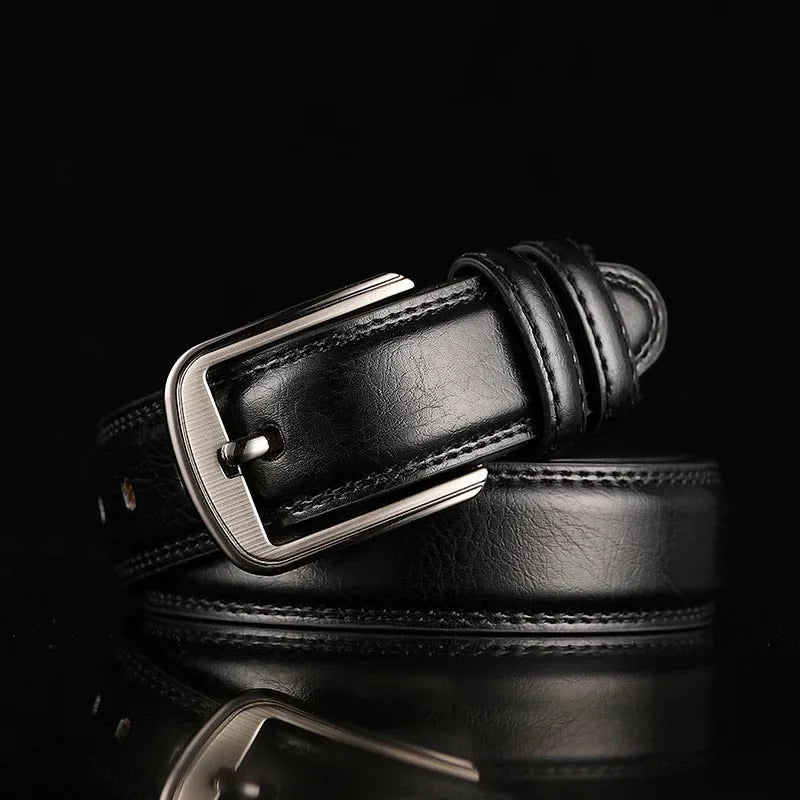 3.7*110-130cm Men's 2nd Cowskin Leather Belts Male Designer Business Waistband Crafts for Adults Jeans Accessories
