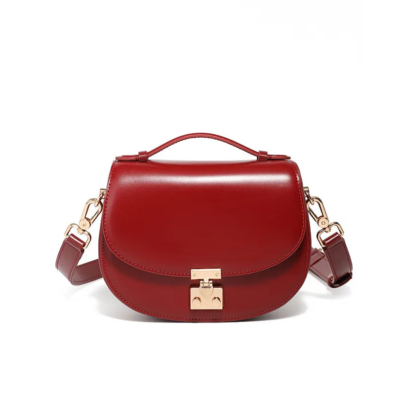 Genuine leather woman bag cowhide Shoulder bag Minimalism luxury bags womans high quality 2025 ladies crossbody bag