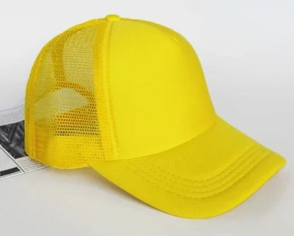 Fashion Unisex Plain Baseball Cap Adjustable Trucker Flat Visor Cap Snapback Mesh Curved Men Women Casual Sun Summer Hat