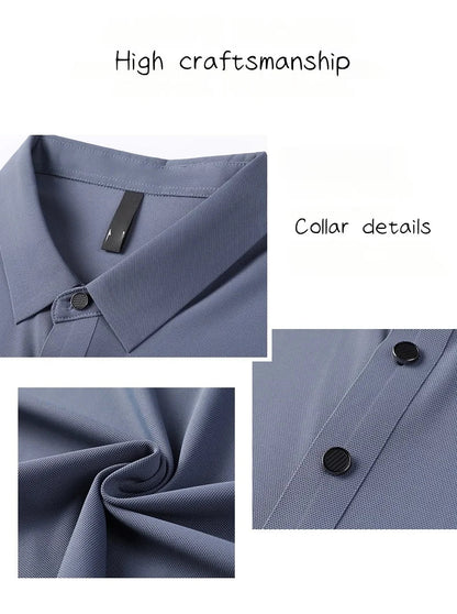 Men's Golf Outdoor Casual Polo Shirt T-Shirt Summer High-End Brand Cool and Breathable Fitness Sports Short Sleeve Top
