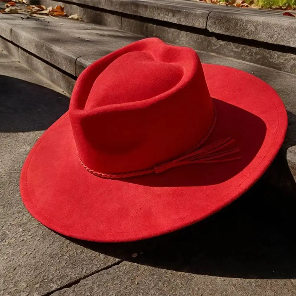 Fashion Heart Design Vegan Suede Hat Wide Brim Blank Style Wide Brim Hat Fedora Hat