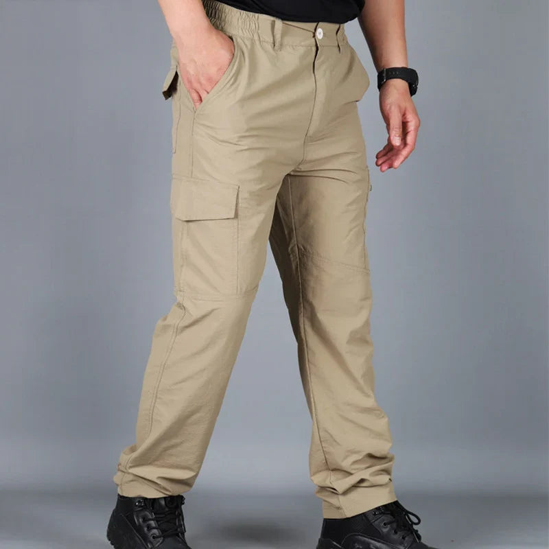 Summer Casual Lightweight Army Military Long Trousers Male Waterproof Quick Dry Cargo Camping Overalls Breathable Tactical Pants