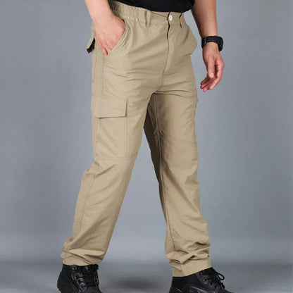 Summer Casual Lightweight Army Military Long Trousers Male Waterproof Quick Dry Cargo Camping Overalls Breathable Tactical Pants