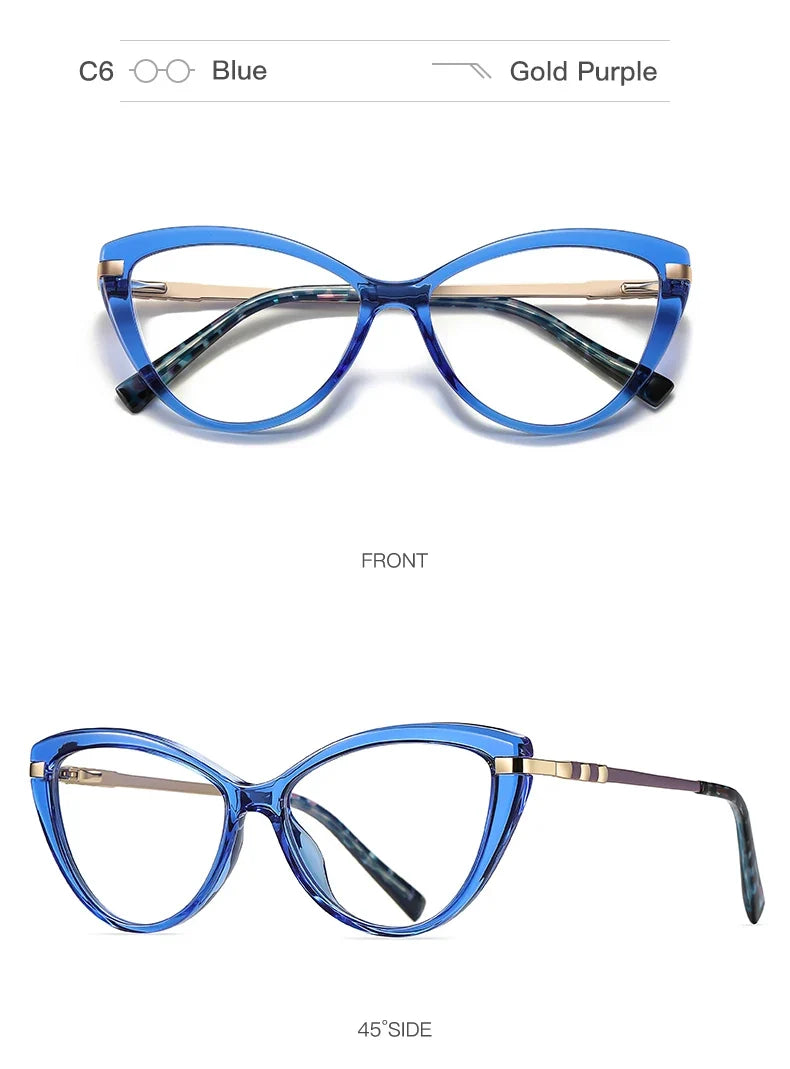 New Cat Eye Optical Glasses Women Myopia Prescription Glasses Hyperopia Reading Glasses Anti Blue Light Computer Eyewear
