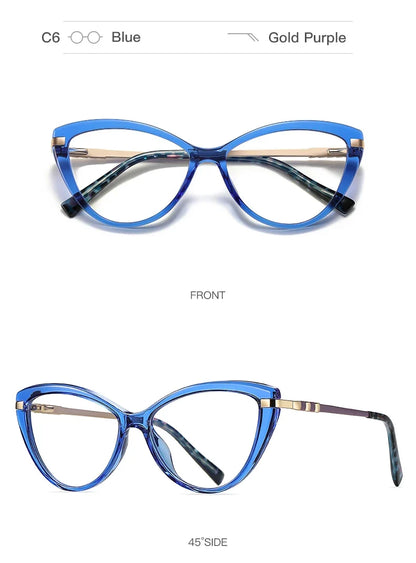 New Cat Eye Optical Glasses Women Myopia Prescription Glasses Hyperopia Reading Glasses Anti Blue Light Computer Eyewear