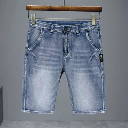 2026 Mens Summer Distressed Denim Shorts Baggy Casual Ripped Jeans Straight Leg Five Inch Shorts Streetwear Loose Fit