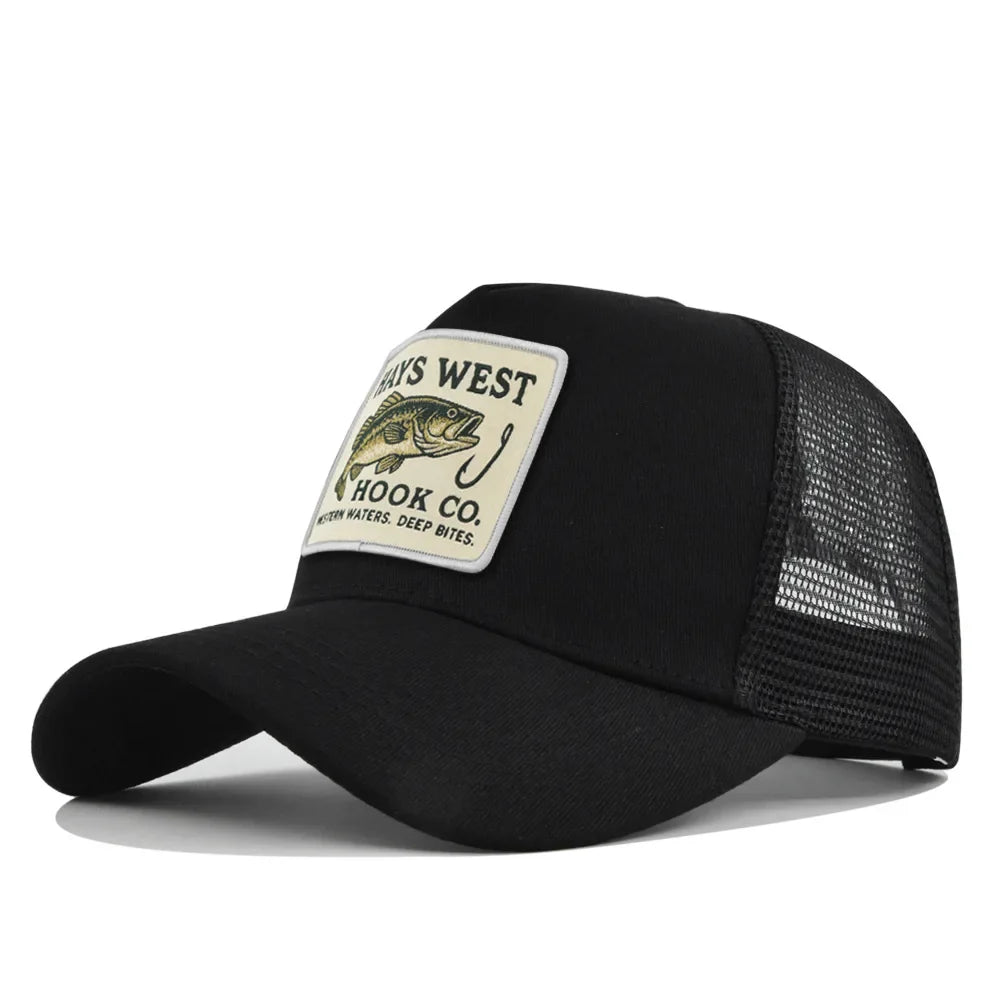 High Quality Fishing Embroidery Baseball Cap for Men Women Outdoor Fishing Snapback Mesh Hat Breathable Sunshade Dad Trucker Hat