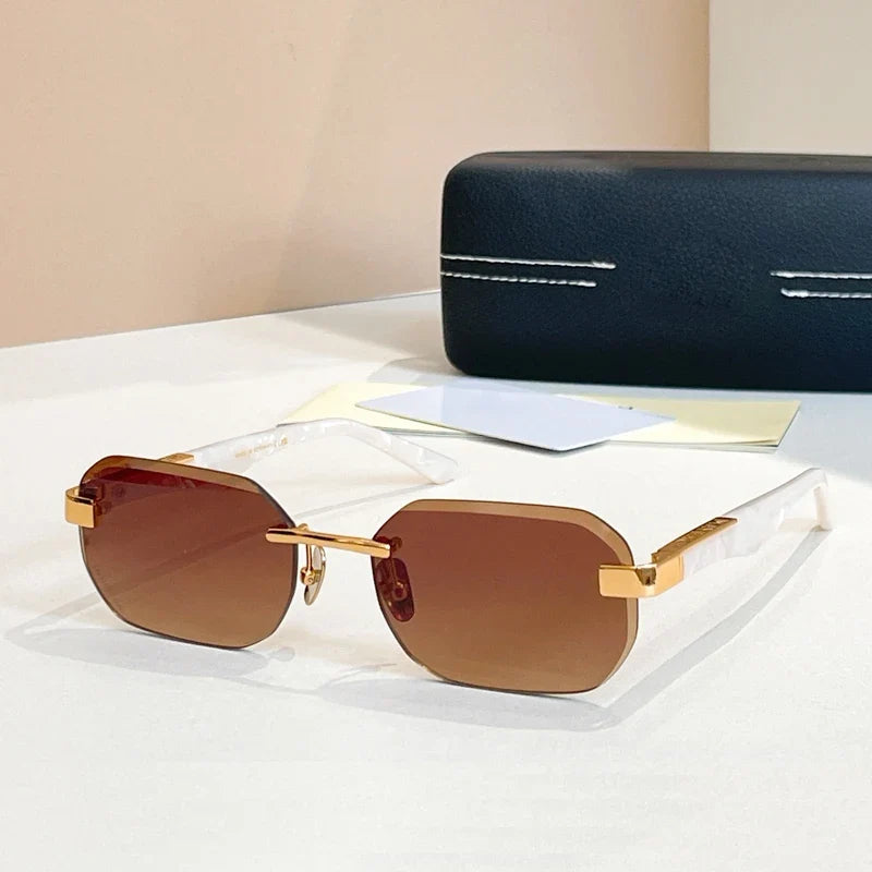 Boundless Germany Designer Sunglasses Square Men Women Alloy Acetate Luxury Brand Trendy Classical Diamond Cutting UV400 Gafas