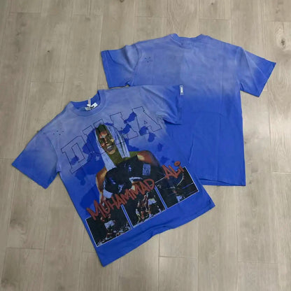 Car Letter Rhinestone Washed Cotton Short Sleeve Tshirts for Men and Women Harajuku Hip Hop Loose Shinning Diamond Tees Oversize