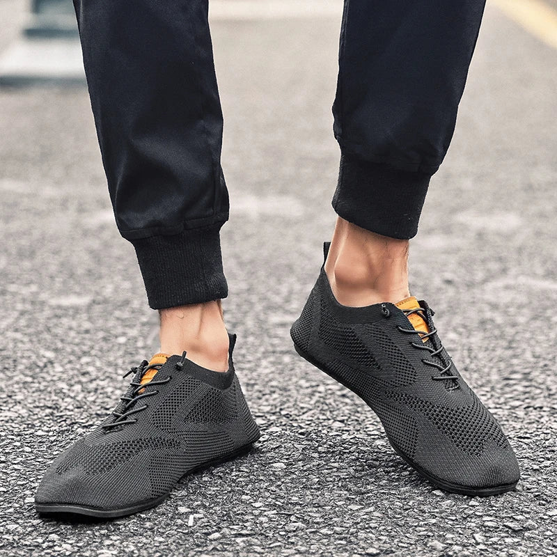 Summer Men Shoes Mesh Flat Outdoor High Quality Walking Shoes Comfortable Lace Up Breathable Non Slip Casual Man Shoe
