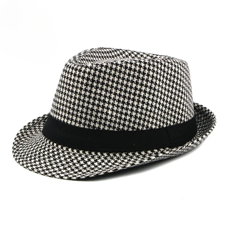 Spring Summer New Middle Aged Men's Top Hat Fashion Knitted Jazz Gentleman Black Chapeay Fedoras Bucket Hat Caps